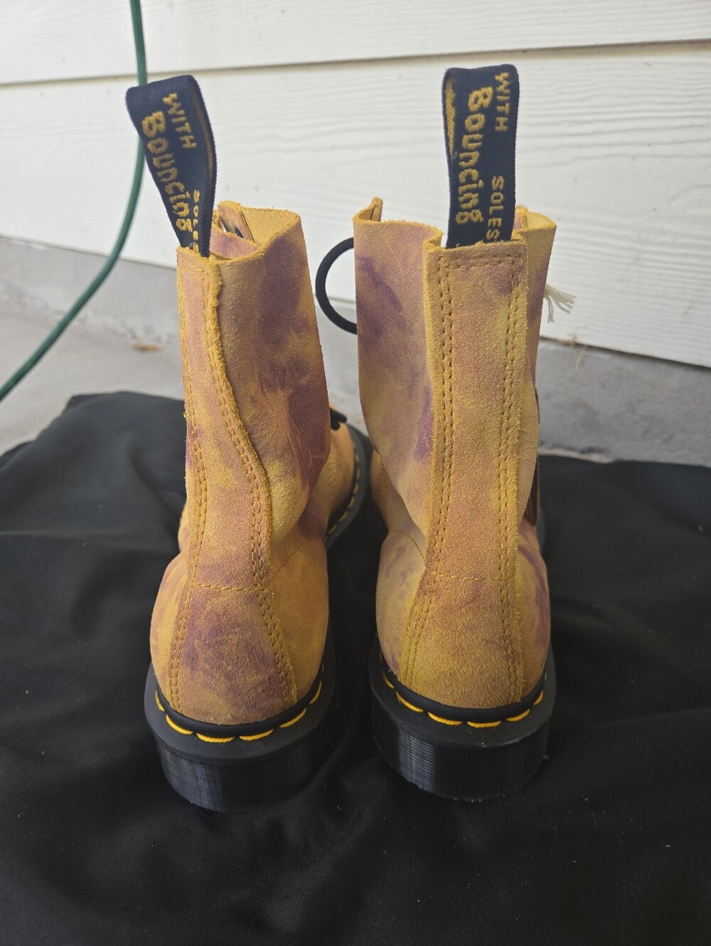 Dr. Martens 1460 Pascal Tie Dye Boot In Burnt Yellow - Picture 3 of 8